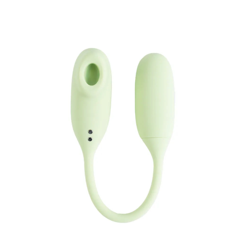 Green Magic Suitcase - App-Enabled Vibrating Egg with Suction and Rechargeable Case
