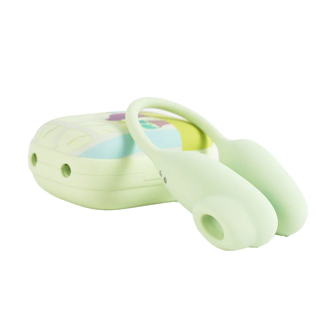 Green Magic Suitcase - App-Enabled Vibrating Egg with Suction and Rechargeable Case