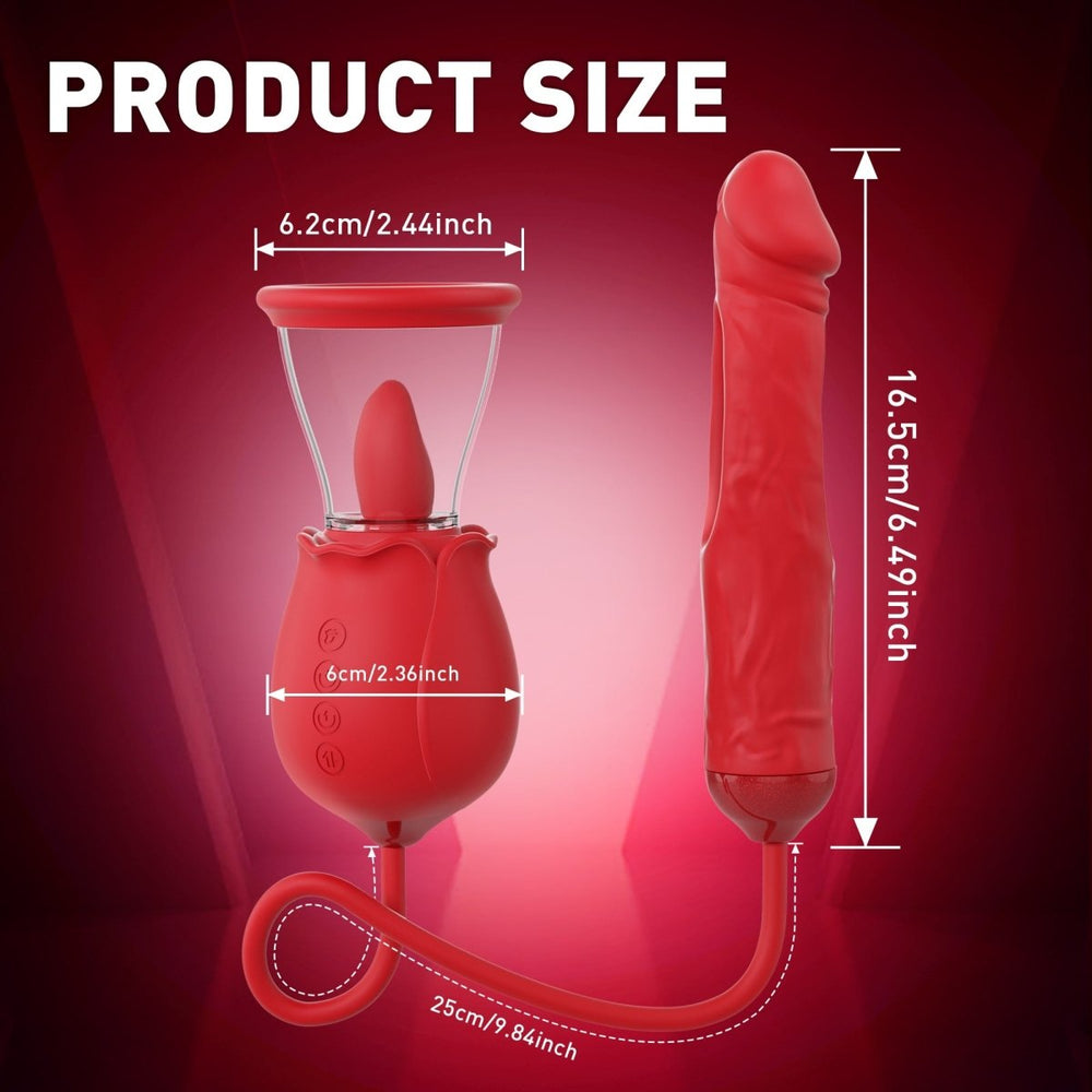 2024 Upgrade Rose Flapping & Realistic G - Spot Dildo and Clitoris Vibrator Plug - Sohimi