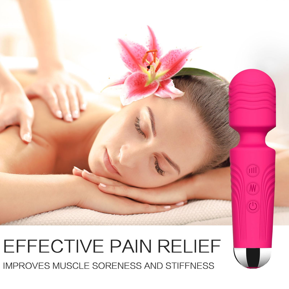 Rose Red Pleasure Wand: 8-Speed, 20-Pattern Clitoral & G-Spot Vibrator – Quiet, Waterproof Adult Sex Toy