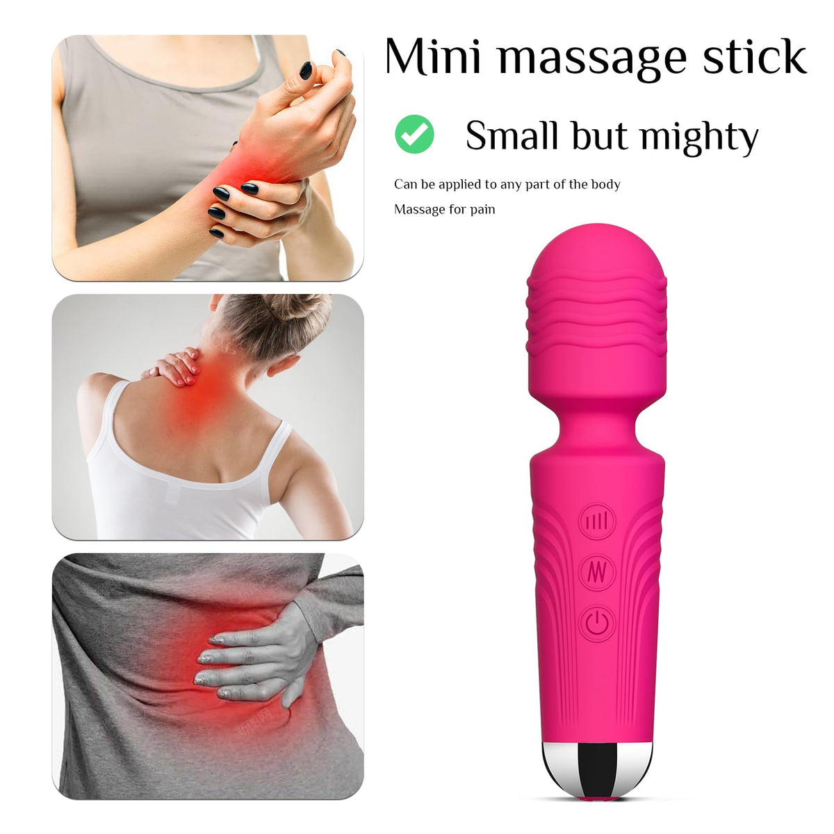 Rose Red Pleasure Wand: 8-Speed, 20-Pattern Clitoral & G-Spot Vibrator – Quiet, Waterproof Adult Sex Toy