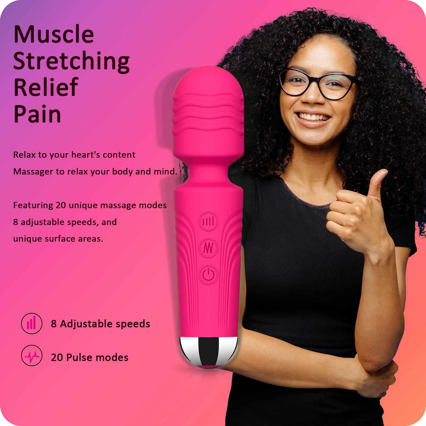 Rose Red Pleasure Wand: 8-Speed, 20-Pattern Clitoral & G-Spot Vibrator – Quiet, Waterproof Adult Sex Toy