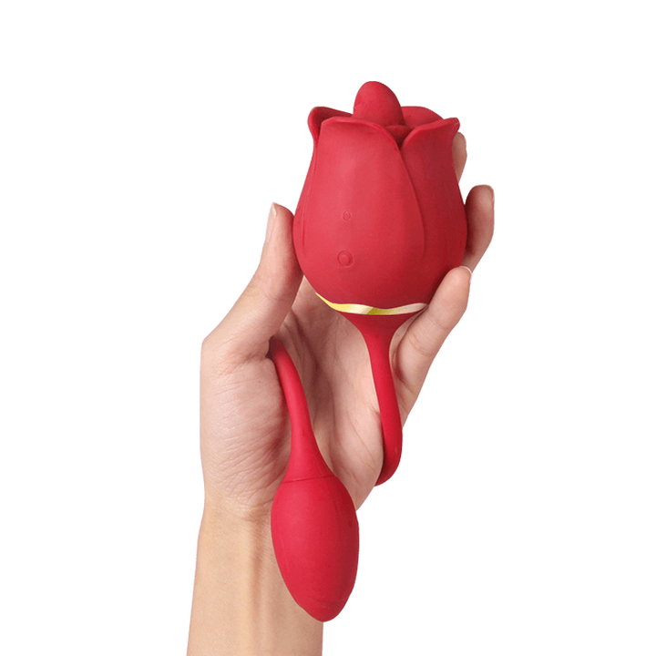 Rose Tongue Licking Stimulator with Vibrating Egg