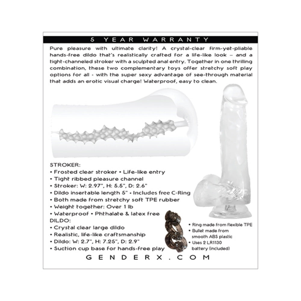 Ensemble gode transparent et stimulateur anal – Combo réaliste pour le plaisir de tous les genres