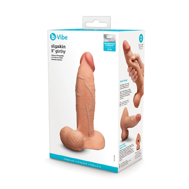 b-Vibe 8 Inch Girthy Realistic Silicone Dildo