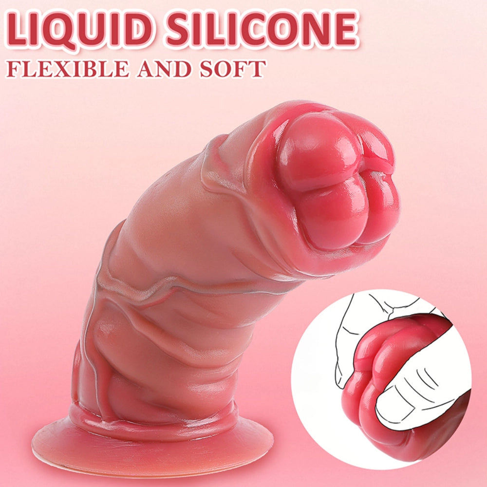Realistic Short Thick Wearable Dildo Harness for Deep Penetration