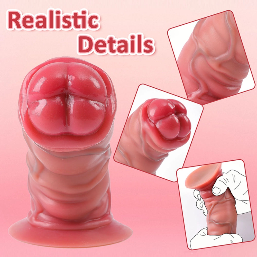 Realistic Short Thick Wearable Dildo Harness for Deep Penetration