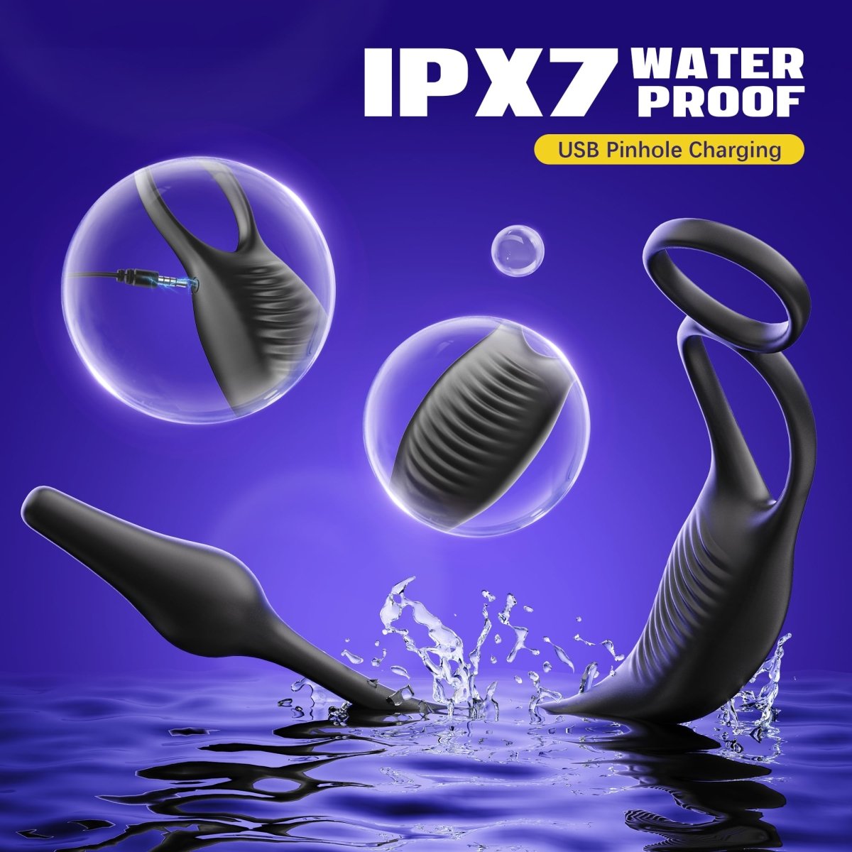 ARCHIE 3 in 1 Prostate Massager Butt Plug with Double Ring - Sohimi