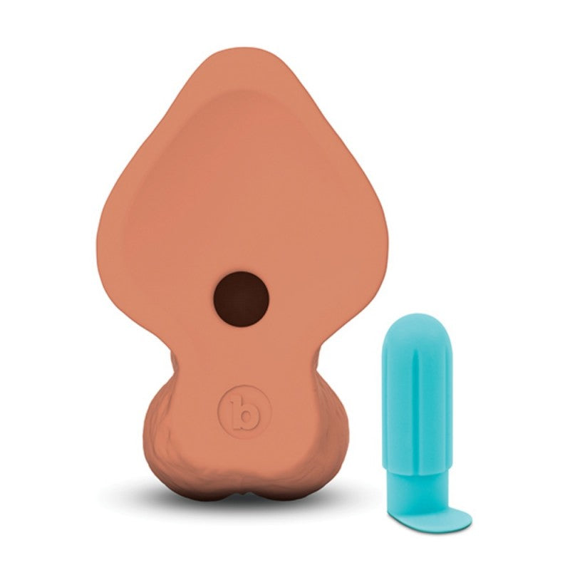 B-Vibe 10 Inch Curvy Realistic Silicone Dildo – Lifelike Raised Veins, Harness Compatible