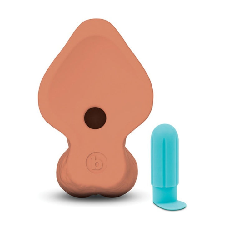 B-Vibe 10 Inch Curvy Realistic Silicone Dildo – Lifelike Raised Veins, Harness Compatible