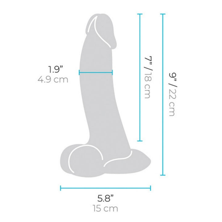B-Vibe 9 Inch Curvy Realistic Silicone Dildo – Lifelike Dildo with Raised Veins & Firm Balls