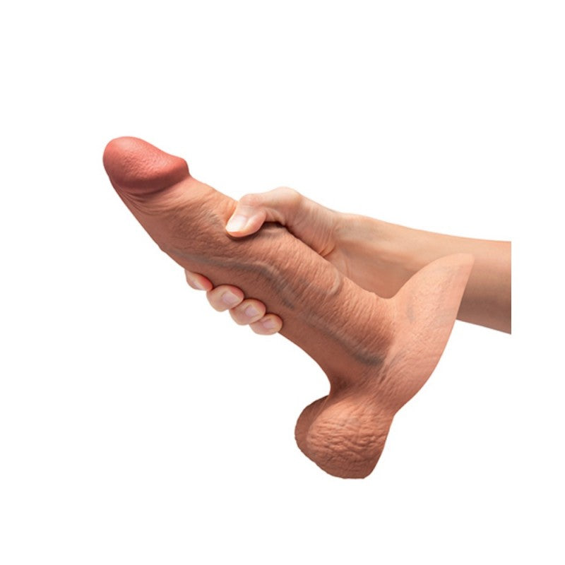 B-Vibe 9 Inch Girthy Realistic Silicone Dildo – Ultra-Lifelike Thick Dildo with Harness Base