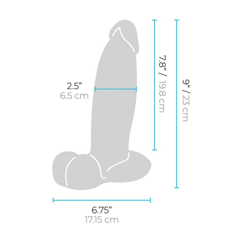 B-Vibe 9 Inch Girthy Realistic Silicone Dildo – Ultra-Lifelike Thick Dildo with Harness Base