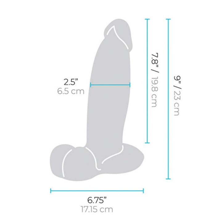 B-Vibe 9 Inch Girthy Realistic Silicone Dildo – Ultra-Lifelike Thick Dildo with Harness Base