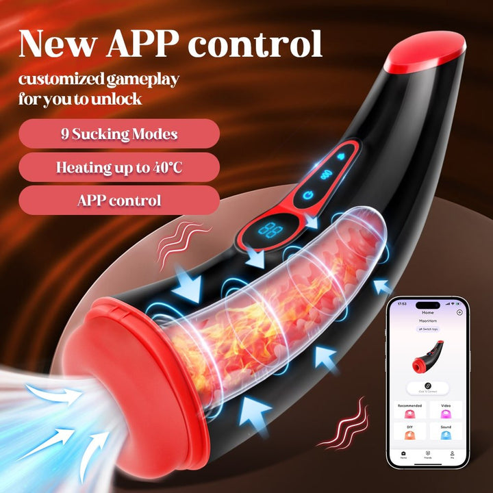 Sucking & Vibrating Heating Male Masturbator