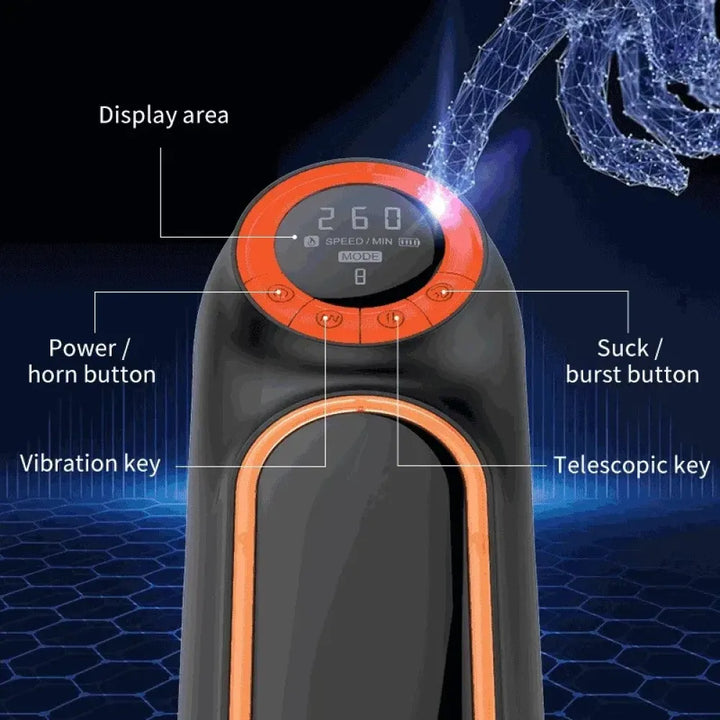 Telescopic Sucking Masturbator Heating Adult Toy for Men
