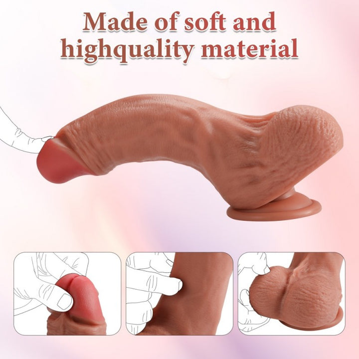 11 Inch Realistic Dildo with Suction Cup – Soft TPR Waterproof Design