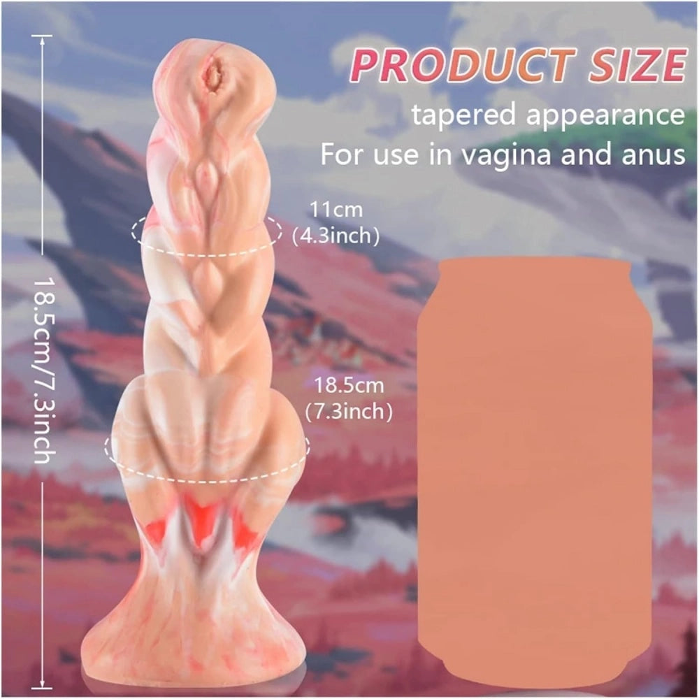 7.3-Inch Silicone Monster Dildo – Realistic Anal & G-Spot Suction Cup Toy