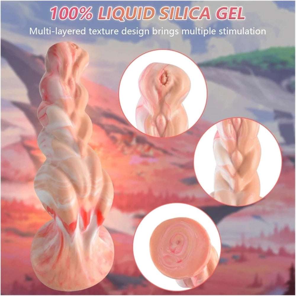 7.3-Inch Silicone Monster Dildo – Realistic Anal & G-Spot Suction Cup Toy