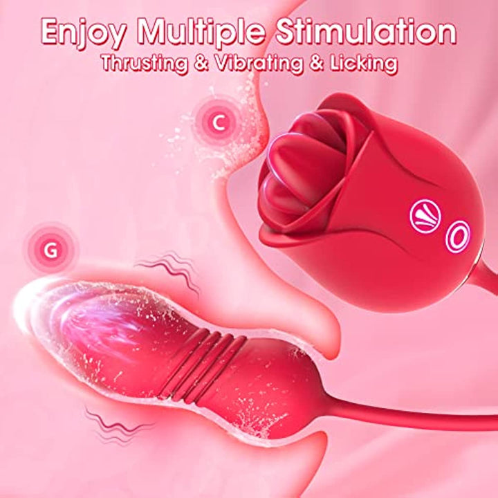 3 in 1 Silicone Rose Toy for Woman G-spot Vibrator