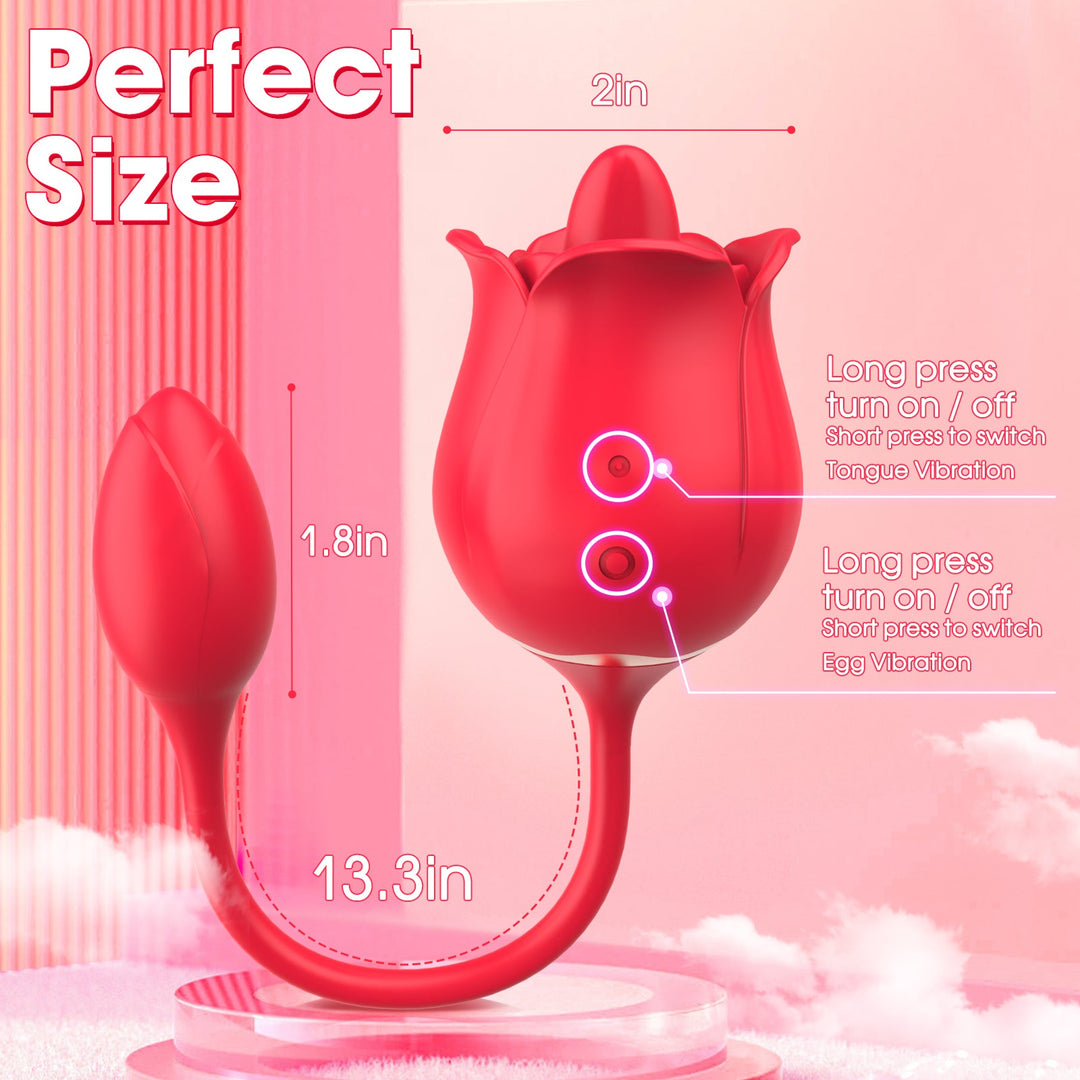 sohimi Rose Tongue Licking Stimulator with Vibrating Egg